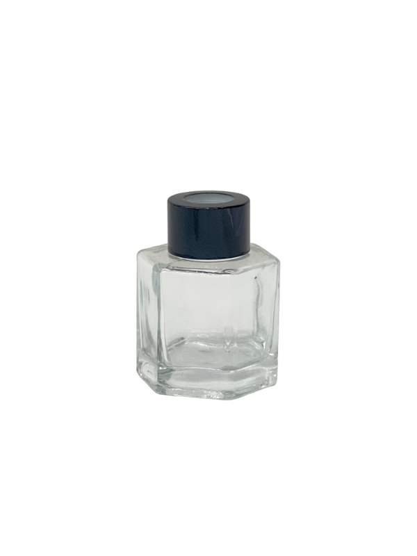 ENVASE DIFUSOR 50ML TAPA NEGRA HEXAGONAL